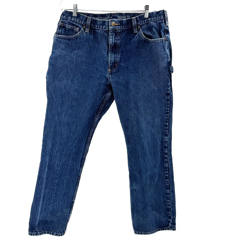 Carhartt Relaxed Fit Carpenter Jeans Men's 38x32 Work Stretch Western Rancher